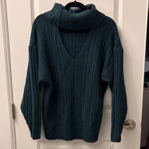CAbi Deep Teal Cowl Neck Sweater